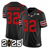 Men's Ohio State Buckeyes #32 TreVeyon Henderson Black 2025 CFP Final Patch F.U.S.E. Vapor Limited Stitched Football Jersey,baseball caps,new era cap wholesale,wholesale hats
